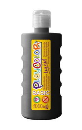 Tempera Playcolor Liqüid Liquida 1000 Ml (Botella) Negro (Set de 6)