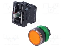SCHNEIDER ELECTRIC Interruptor de presión Harmony XB5 naranja con LED