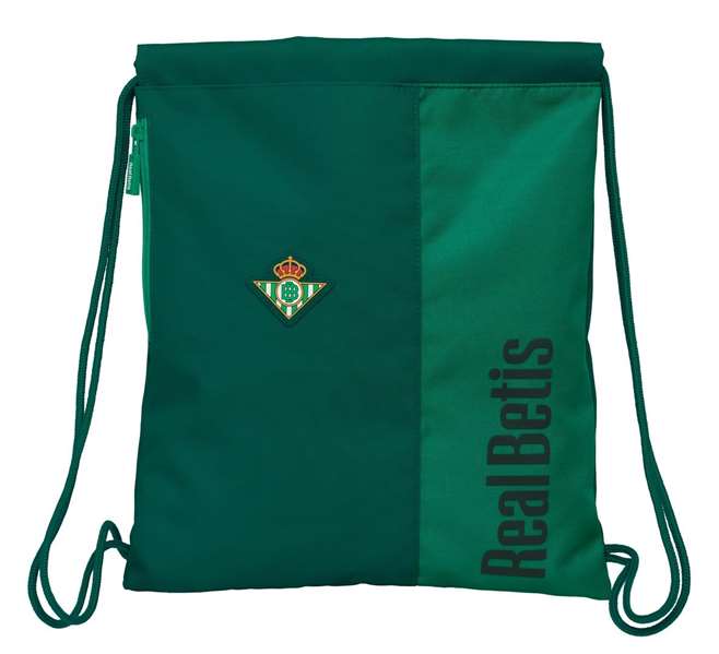 Safta Saco Deportivo Cremallera Real Betis Balompie Resistente al Agua 35x40x1 cm