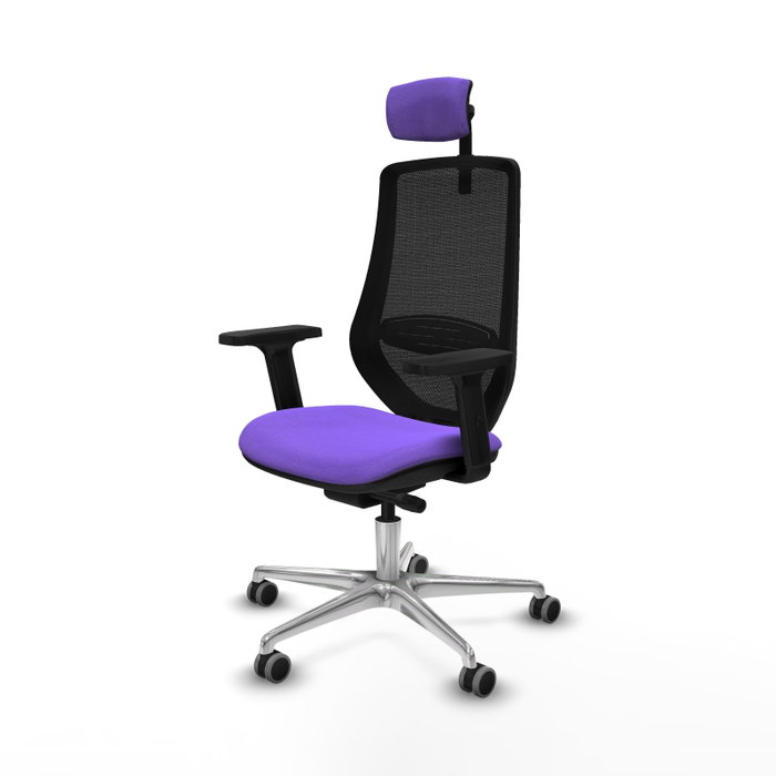 PIQUERAS Y CRESPO Silla de oficina Mardos con mecanismo Sincro/Traslack, Lila y Negro