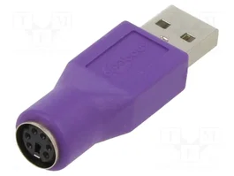 GOOBAY Adaptador USB A a PS/2 con toma de corriente violeta