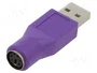 GOOBAY Adaptador USB A a PS/2 con toma de corriente violeta