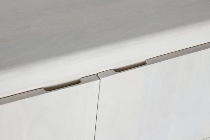 DKD Home Decor Mueble TV Blanco Mango 140x40x60 cm con 2 Puertas y 1 Estante