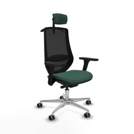 PIQUERAS Y CRESPO Silla de oficina Mardos con mecanismo Sincro/Traslack, Verde botella y Negro