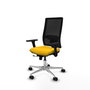 PIQUERAS Y CRESPO Silla de oficina Horna con mecanismo Sincro/Traslack, Amarillo/Negro
