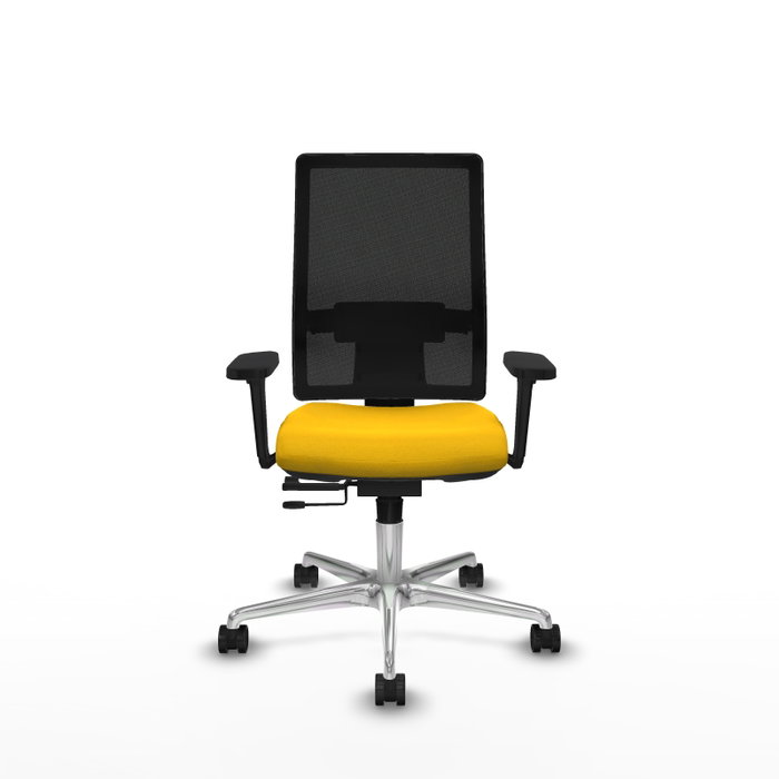 PIQUERAS Y CRESPO Silla de oficina Horna con mecanismo Sincro/Traslack, Amarillo/Negro