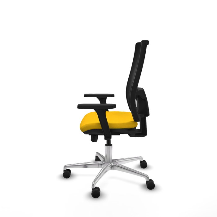 PIQUERAS Y CRESPO Silla de oficina Horna con mecanismo Sincro/Traslack, Amarillo/Negro