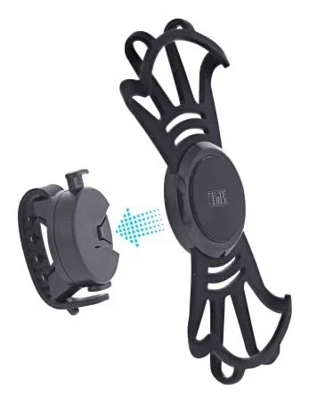 T'nB UMBIKE5 Soporte Universal de Silicona para Smartphone en Bicicleta/Scooter - Negro - Giro 360° - Para Pantallas hasta 7" (17.8 cm)