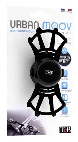 T'nB UMBIKE5 Soporte Universal de Silicona para Smartphone en Bicicleta/Scooter - Negro - Giro 360° - Para Pantallas hasta 7" (17.8 cm)