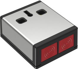 CQR PA Black-SS G3 Botón de Pánico Doble Acero Inoxidable Negro Reseteable con Llave