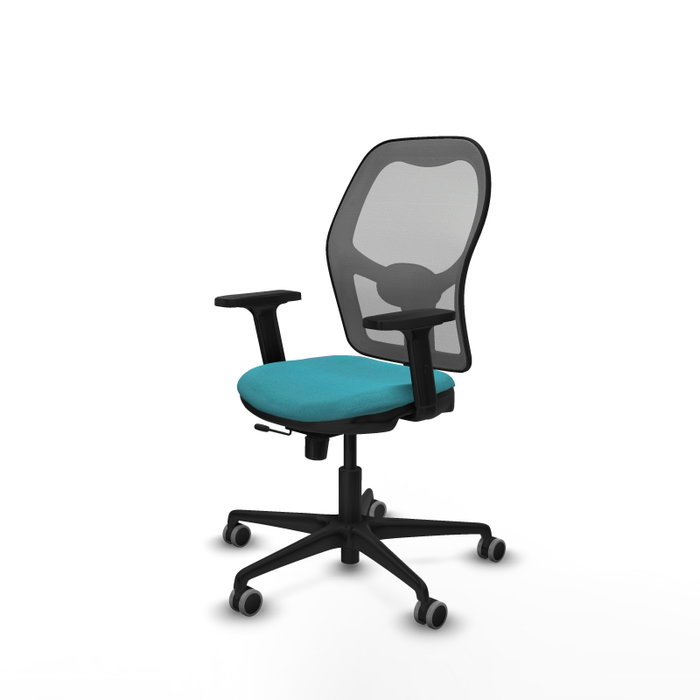 PIQUERAS Y CRESPO Silla de oficina Jorquera con mecanismo Sincro/Traslack, Tela Turquesa y Malla Gris PIQUERAS Y CRESPO Silla de oficina Jorquera con mecanismo Sincro/Traslack, Tela Turquesa y Malla Gris