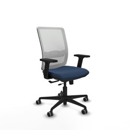 PIQUERAS Y CRESPO Silla de oficina Haches con mecanismo Sincro/Traslack Azul marino y Blanco