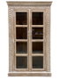 DKD Home Decor Vitrina Item Home Blanco 44 x 210 x 120 cm Mango Tallado a Mano Estilo Decape