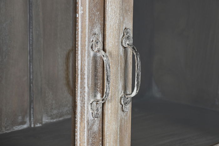 DKD Home Decor Vitrina Item Home Blanco 44 x 210 x 120 cm Mango Tallado a Mano Estilo Decape