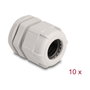 DeLOCK Prensa cables M25, 10 unidades, Gris