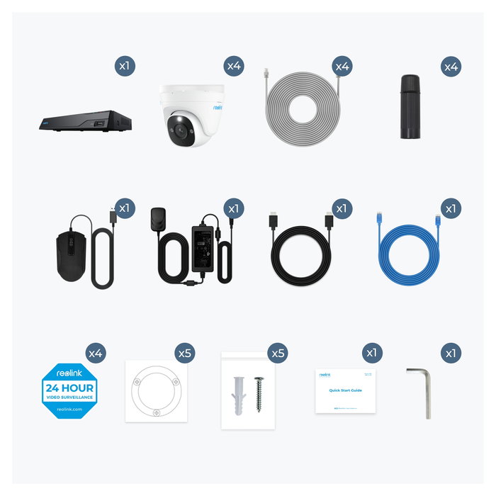 Reolink NVS8-8MD4 Kit de videovigilancia PoE con 4 cámaras de 8 MP