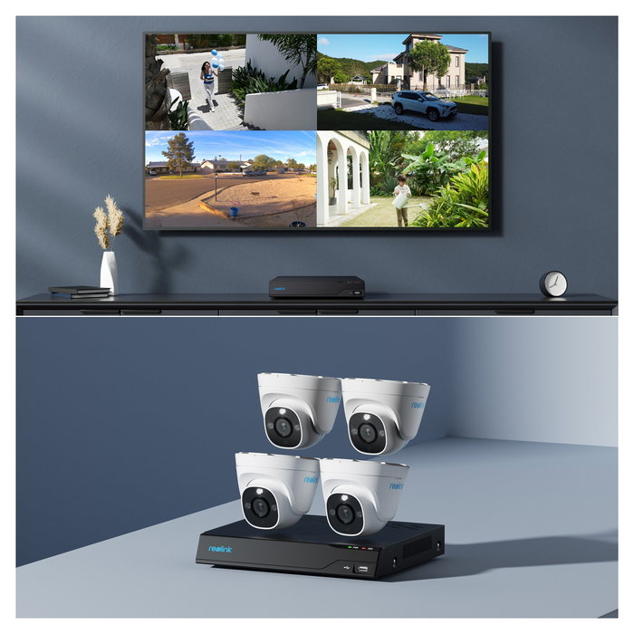 Reolink NVS8-8MD4 Sistema NVR PoE con 4 Cámaras 8MP Interior/Exterior Visión Nocturna 30m Reolink NVS8-8MD4 Sistema NVR PoE con 4 Cámaras 8MP Interior/Exterior Visión Nocturna 30m