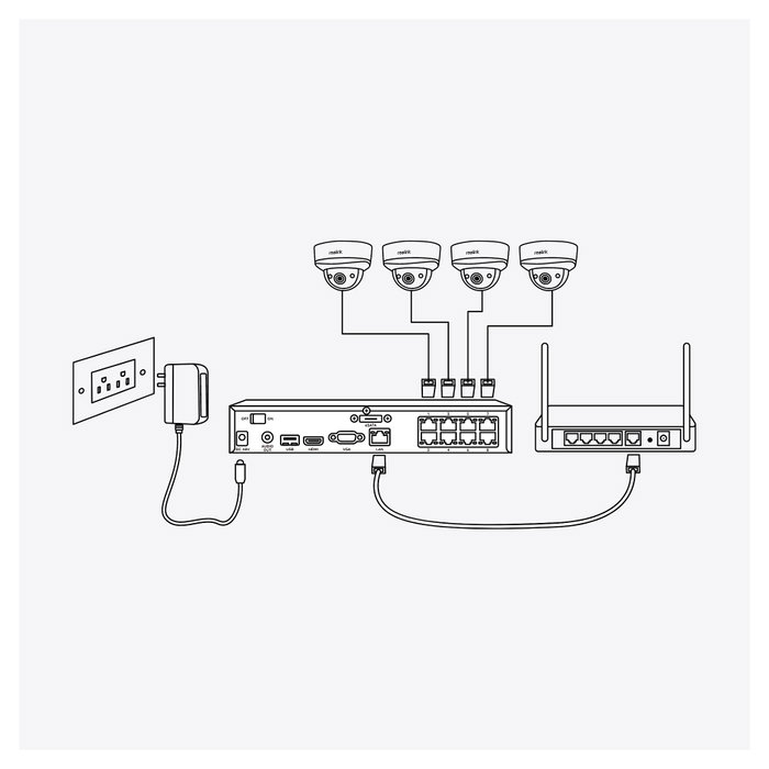 Reolink NVS8-8MD4 Kit de videovigilancia PoE con 4 cámaras de 8 MP