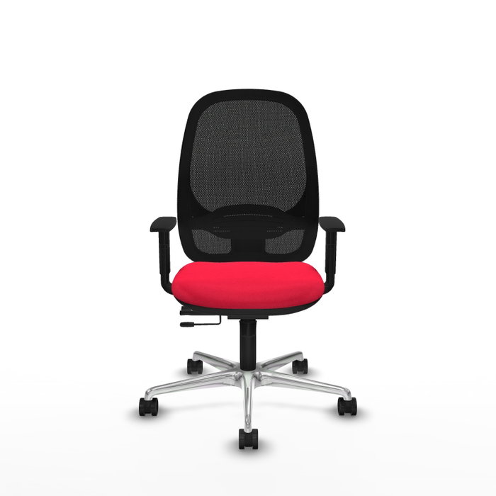 PIQUERAS Y CRESPO Silla de oficina Cilanco con mecanismo Sincro/Traslack, Rojo y Negro