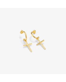 Radiant Pendientes Huggies Gold CRUCES Dorado