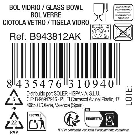 Inde Bol Diamond ø12 cm (24 Unidades)