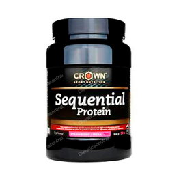 CROWN SPORT NUTRITION Sequential Protein Recuperador Nocturno, Caseína y Proteína de Suero para Antes de Dormir, Sabor Fresa, Bote 918g