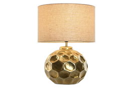 DKD Home Decor Lámpara Sobremesa Bronce y Beige 40x54x40 cm Aluminio