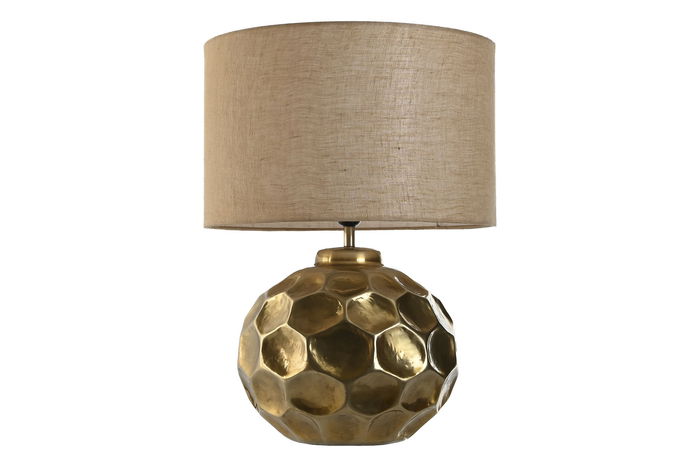 DKD Home Decor Lámpara Sobremesa Bronce y Beige 40x54x40 cm Aluminio