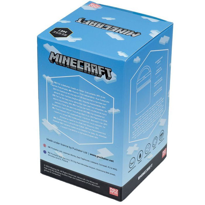 PUCKATOR Fiambrera Portátil Termo Creeper Minecraft 500ml, Acero Inoxidable, Doble Pared, A Prueba de Fugas