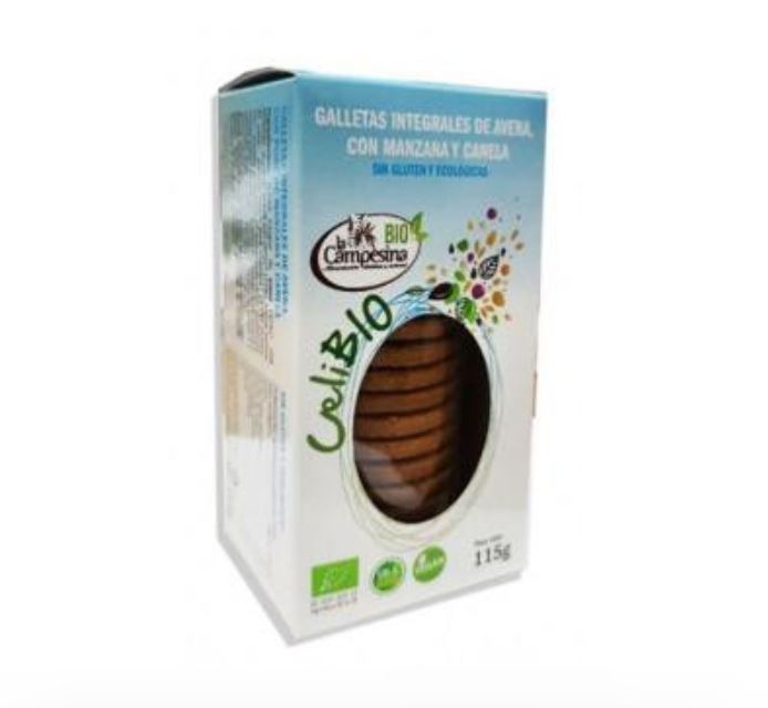 LA CAMPESINA Galleta Avena Manzana Canela Celibio Azul 115g LA CAMPESINA Galleta Avena Manzana Canela Celibio Azul 115g