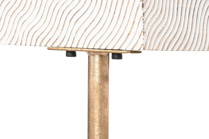 DKD Home Decor Mesa Centro Waves 2 Moderno Marron Blanco Mango Metal 120x60x57 cm