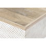 DKD Home Decor Mesa de Centro de Ondas en Madera de Mango y Metal Marrón