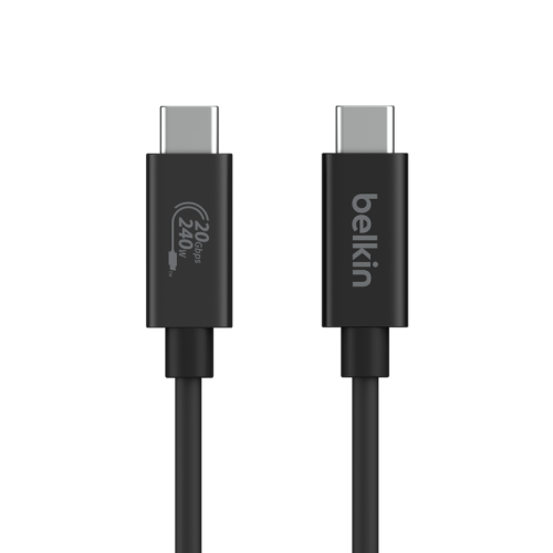 Belkin INZ004BT2MBK Cable USB USB4 Gen 2x2 2 m USB C Negro, 20 Gbit/s, 240W Power Delivery