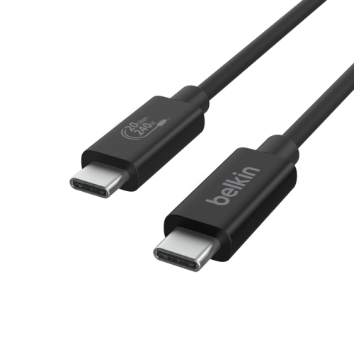 Belkin INZ004BT2MBK Cable USB USB4 Gen 2x2 2 m USB C Negro, 20 Gbit/s, 240W Power Delivery