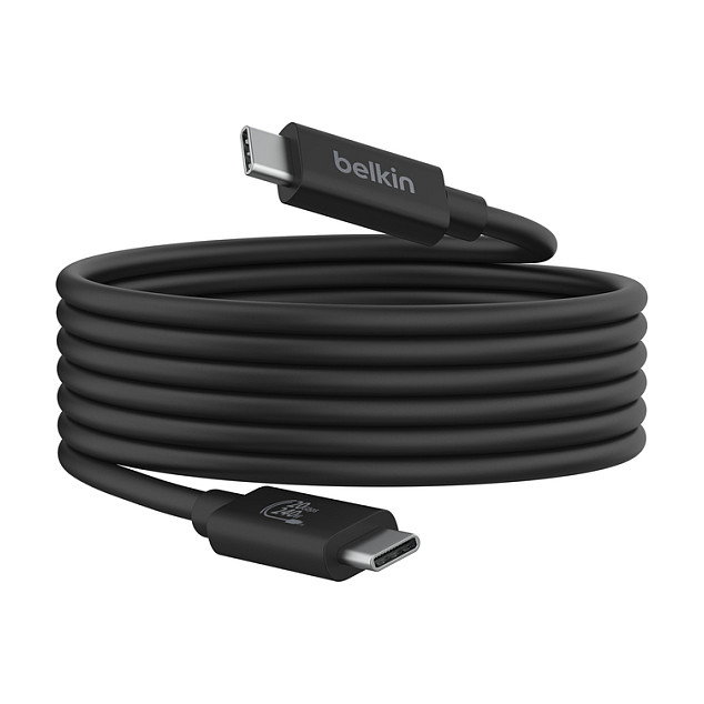 Belkin INZ004BT2MBK USB4 Cable USB-C a USB-C 240W Carga 20 Gbps Datos Thunderbolt Compatible Negro 2 Metros