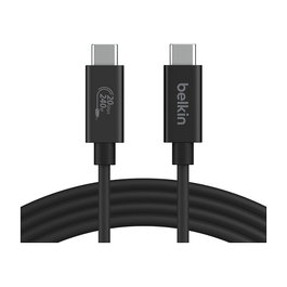 Belkin INZ004BT2MBK USB4 Cable USB-C a USB-C 240W Carga 20 Gbps Datos Thunderbolt Compatible Negro 2 Metros
