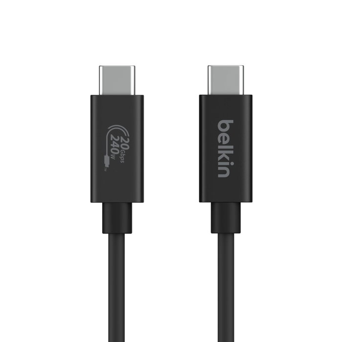 Belkin Cable USB4 USB-C a USB-C 2m 240W 20Gbit/s Negro INZ004BT2MBK Belkin Cable USB4 USB-C a USB-C 2m 240W 20Gbit/s Negro INZ004BT2MBK