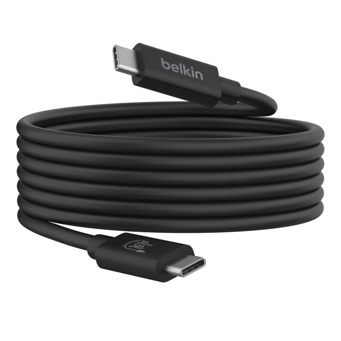 Belkin Cable USB4 USB-C a USB-C 2m 240W 20Gbit/s Negro INZ004BT2MBK Belkin Cable USB4 USB-C a USB-C 2m 240W 20Gbit/s Negro INZ004BT2MBK