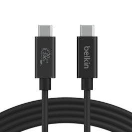 Belkin Cable USB4 USB-C a USB-C 2 m, 240 W, 20 Gbit/s, Negro