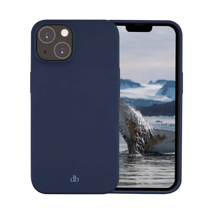 DBramante1928 Funda para iPhone 14 (6.1") de Silicona Azul - Compatible con Carga Inalámbrica, Resistente a Impactos y Rayones, Hecha de Plástico Reciclado