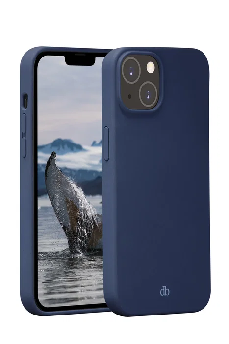 DBramante1928 Funda para iPhone 14 (6.1") de Silicona Azul - Compatible con Carga Inalámbrica, Resistente a Impactos y Rayones, Hecha de Plástico Reciclado