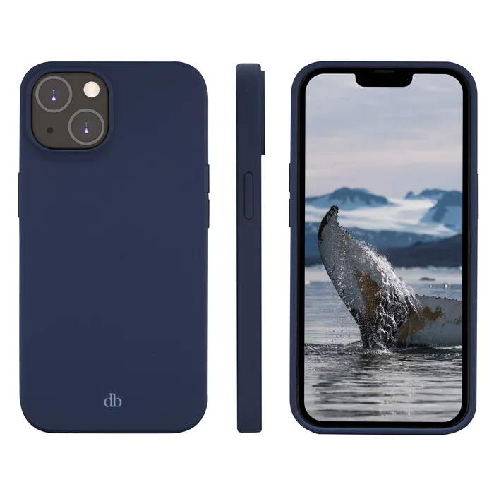 DBramante1928 Funda para iPhone 14 (6.1") de Silicona Azul - Compatible con Carga Inalámbrica, Resistente a Impactos y Rayones, Hecha de Plástico Reciclado