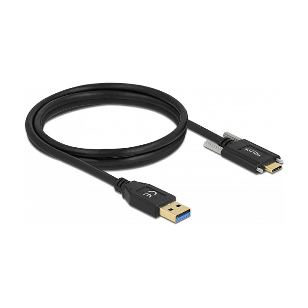 DeLOCK Cable USB 3.2 Gen 2 Tipo-A a USB Tipo-C™ con tornillos 1,5 m
