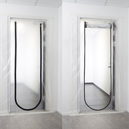 Probuilder Barrera para Polvo y Olores de Puerta 220x110 cm, Polietileno con Cremallera y Cinta Adhesiva, Fácil Instalación, Para Puertas de 60 a 110 cm