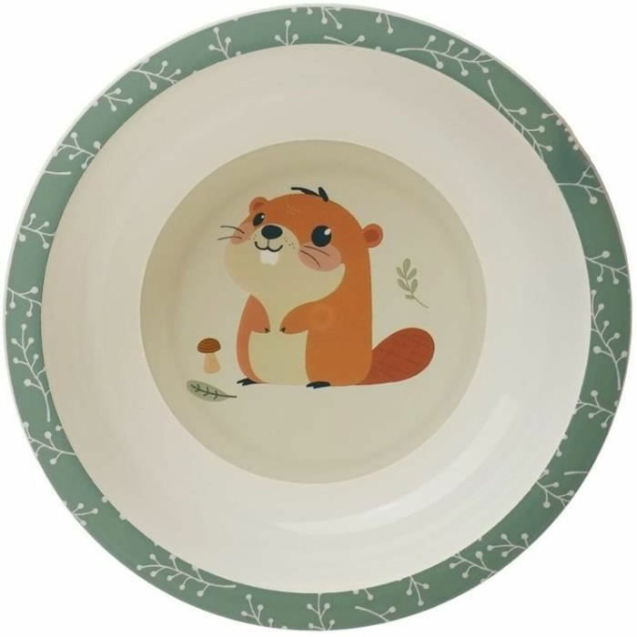 Thermobaby Mi primer set de comida para microondas - Castor - Plato, bol, taza