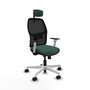 PIQUERAS Y CRESPO - Silla de oficina ajustable Alfera con brazos ByN, mecanismo Sincro/Traslack, cabecero 2D, apoyo lumbar 1D y respaldo fijo para comodidad óptima.