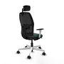 PIQUERAS Y CRESPO - Silla de oficina ajustable Alfera con brazos ByN, mecanismo Sincro/Traslack, cabecero 2D, apoyo lumbar 1D y respaldo fijo para comodidad óptima.