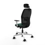 PIQUERAS Y CRESPO - Silla de oficina ajustable Alfera con brazos ByN, mecanismo Sincro/Traslack, cabecero 2D, apoyo lumbar 1D y respaldo fijo para comodidad óptima.