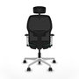 PIQUERAS Y CRESPO - Silla de oficina ajustable Alfera con brazos ByN, mecanismo Sincro/Traslack, cabecero 2D, apoyo lumbar 1D y respaldo fijo para comodidad óptima.