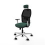 PIQUERAS Y CRESPO - Silla de oficina ajustable Alfera con brazos ByN, mecanismo Sincro/Traslack, cabecero 2D, apoyo lumbar 1D y respaldo fijo para comodidad óptima.